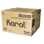 Ripple Hot Cups, 16 oz, Paper, Kraft/White, 500/Carton