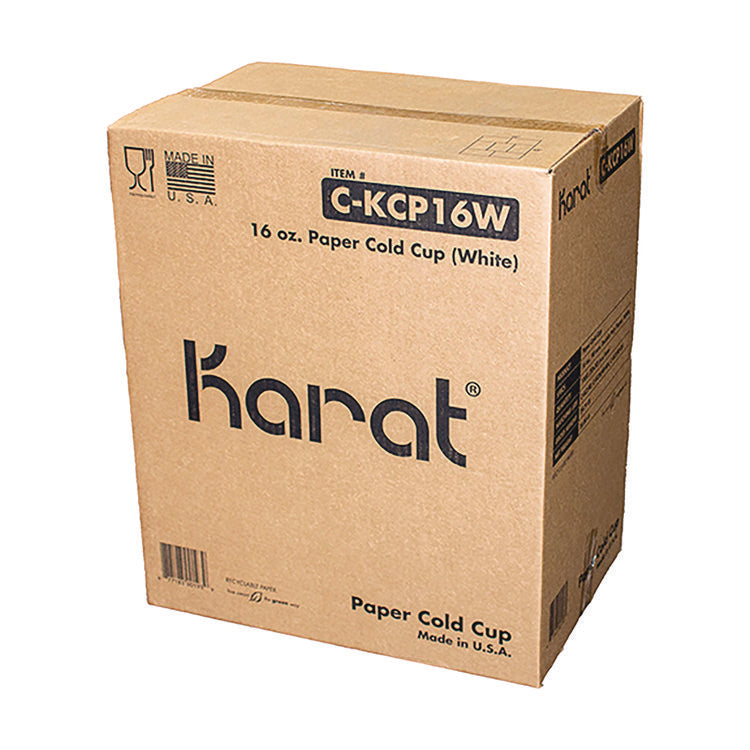 Double Poly Paper Cold Cups, 16 oz, White, 1,000/Carton