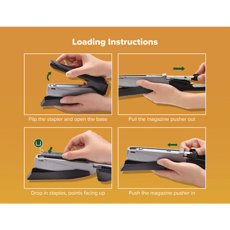 InPower One-Finger Eco-Friendly Desktop Stapler, 25-Sheet Capacity, Black/Gray