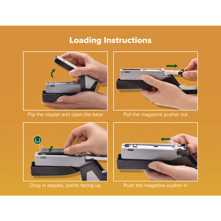 InJoy One-Finger 3-in-1 Eco-Friendly Compact Stapler, 25-Sheet Capacity, Black