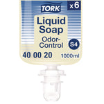Odor-Control Hand Soap Liquid S4 Refill, Perfume-Free, 1 L, 6/Carton