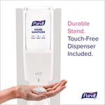 ES10 Dispenser Floor Stand with Automatic Hand Sanitizer Dispenser, 15.56 x 11.75 x 51.82, White
