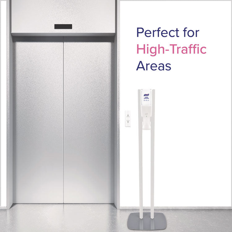 ES10 Dispenser Floor Stand with Automatic Hand Sanitizer Dispenser, 15.56 x 11.75 x 51.82, White