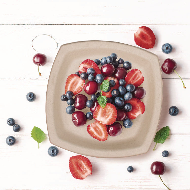 Compostable Molded Fiber Dinnerware, ProPlanet Seal, Plate, 6.7 x 6.7, Tan, 125/Pack