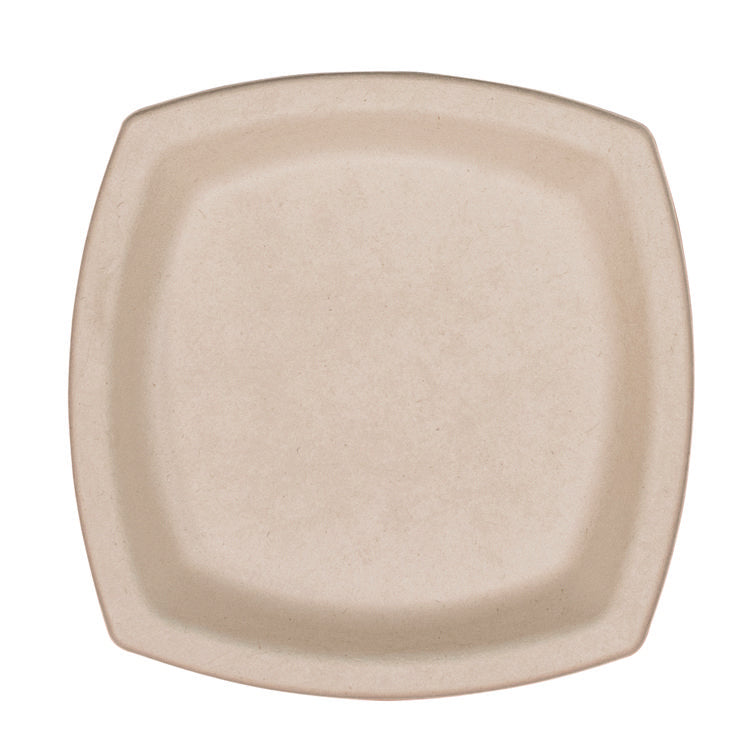 Compostable Molded Fiber Dinnerware, ProPlanet Seal, Plate, 6.7 x 6.7, Tan, 125/Pack