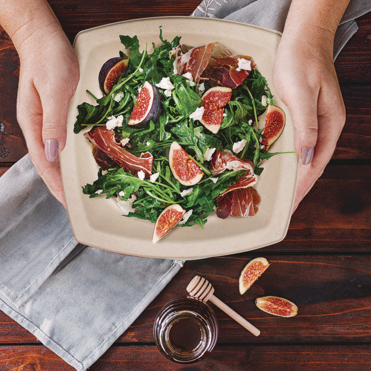 Compostable Molded Fiber Dinnerware, ProPlanet Seal, Plate, Paper, 8.25 x 8.25, Tan, 125/Pack
