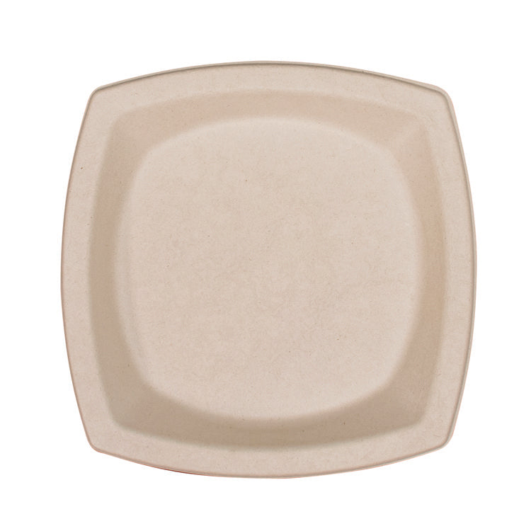 Compostable Molded Fiber Dinnerware, ProPlanet Seal, Plate, Paper, 8.25 x 8.25, Tan, 125/Pack