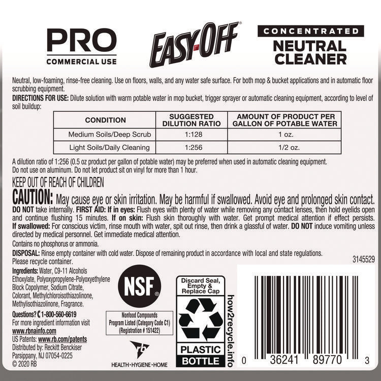 Concentrated Neutral Cleaner, 1 gal Bottle, 2/Carton
