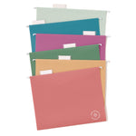U-Eco Hanging File Folders, Letter Size, 1/5-Cut Tabs, Assorted, 12/Pack