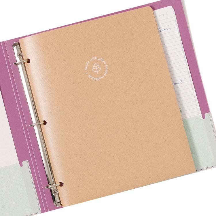 U-Eco Poly Two-Pocket Folders, Three-Hole Punched, Poly/Wheat Straw, 11 x 8.5, Assorted,12/Pack