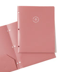 U-Eco Poly Two-Pocket Folders, Three-Hole Punched, Poly/Wheat Straw, 11 x 8.5, Assorted,12/Pack