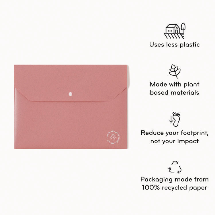 U-Eco Document Holder, 0.59" Expansion, 1 Section, Snap Button Closure, Letter Size, Assorted Colors, 10/Pack