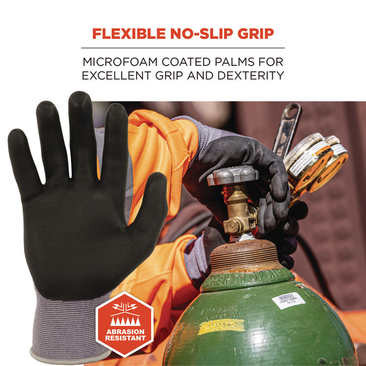 ProFlex 7000 Nitrile-Coated Gloves Microfoam Palm, EN388: 4121A, 9" Long, X-Small, Gray, Pair