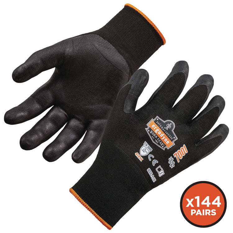 ProFlex 7001 Nitrile-Coated Gloves, EN388: 4121X, 8.25" Long, X-Small, Black, 12 Pairs/Carton