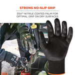 ProFlex 7001 Nitrile-Coated Gloves, EN388: 4121X, 8.25" Long, X-Small, Black, 12 Pairs/Carton