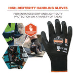 ProFlex 7001 Nitrile-Coated Gloves, EN388: 4121X, 8.25" Long, X-Small, Black, Pair