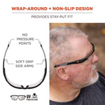 Skullerz DELLENGER Safety Glasses with Adjustable Temples, Matte Black Nylon Impact Frame, Clear Polycarbonate Lens