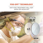Skullerz DELLENGER Anti-Fog Safety Glasses, Adjustable Temples, Black Nylon Impact Frame, Clear Polycarbonate Lens