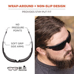Skullerz DELLENGER Safety Glasses with Adjustable Temples, Matte Black Nylon Impact Frame, Smoke Polycarbonate Lens