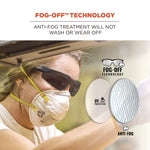 Skullerz DELLENGER Anti-Fog Safety Glasses with Adjustable Temples, Black Nylon Impact Frame, Smoke Polycarbonate Lens