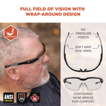 Skullerz DELLENGER Anti-Scratch/Enhanced Anti-Fog Safety Glasses with Adjustable Temples, Black Frame, Clear Polycarb Lens