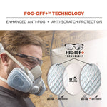 Skullerz DELLENGER Anti-Scratch/Enhanced Anti-Fog Safety Glasses with Adjustable Temples, Black Frame, Clear Polycarb Lens