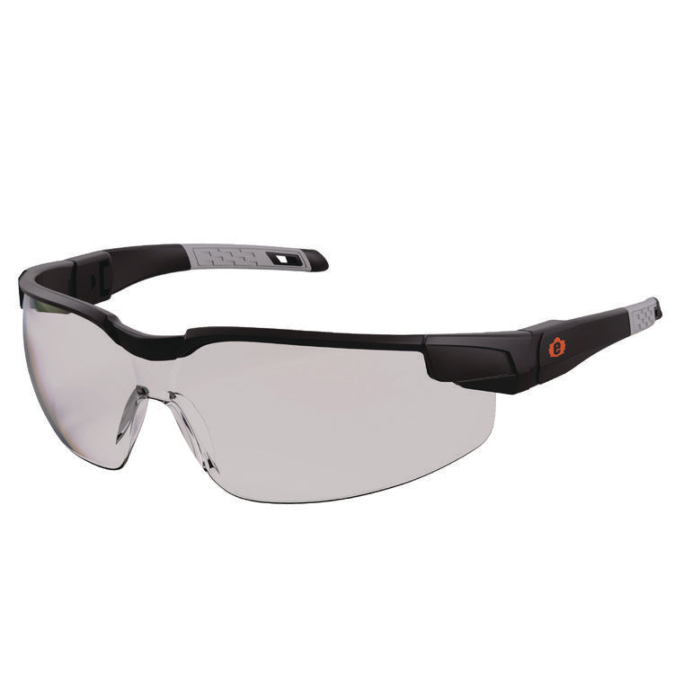 Skullerz DELLENGER Anti-Scratch/Enhanced Anti-Fog Safety Glasses with Adjustable Temples, Black Frame, Polycarbonate Lens
