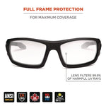 Skullerz ODIN Anti-Scratch and Enhanced Anti-Fog Safety Glasses, Black Nylon Impact Frame, Clear Polycarbonate Lens