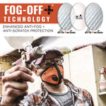 Skullerz ODIN Anti-Scratch and Enhanced Anti-Fog Safety Glasses, Black Nylon Impact Frame, Clear Polycarbonate Lens