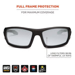 Skullerz ODIN Anti-Scratch/Enhanced Anti-Fog Safety Glasses, Nylon Impact Black Frame, Indoor/Outdoor Polycarbonate Lens