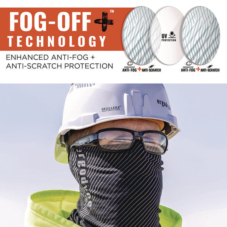 Skullerz THOR Anti-Scratch and Enhanced Anti-Fog Safety Glasses, Black Nylon Impact Frame, Clear Polycarbonate Lens