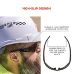 Skullerz THOR Anti-Scratch and Enhanced Anti-Fog Safety Glasses, Black Nylon Impact Frame, Smoke Polycarbonate Lens