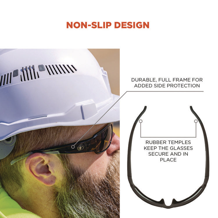 Skullerz THOR Anti-Scratch and Enhanced Anti-Fog Safety Glasses, Black Nylon Impact Frame, Smoke Polycarbonate Lens