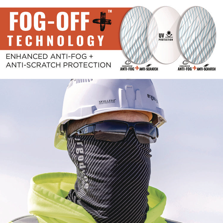 Skullerz DAGR Anti-Scratch and Enhanced Anti-Fog Safety Glasses, Black Nylon Impact Frame, Smoke Polycarbonate Lens