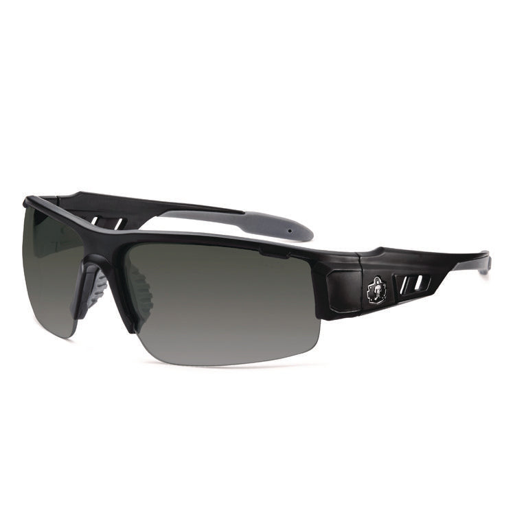 Skullerz DAGR Anti-Scratch and Enhanced Anti-Fog Safety Glasses, Black Nylon Impact Frame, Smoke Polycarbonate Lens