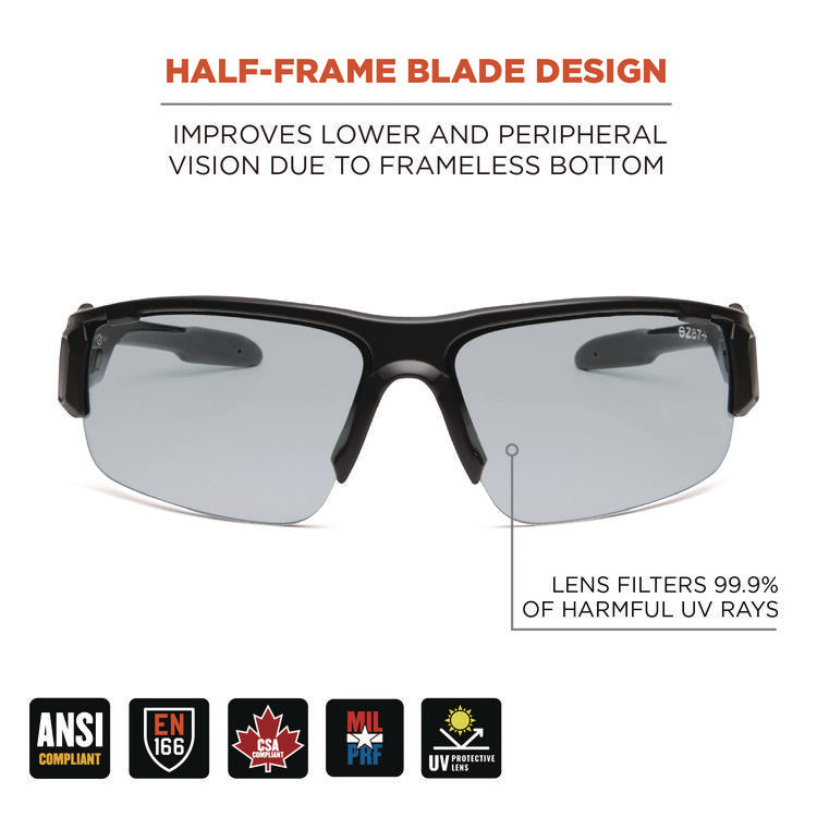 Skullerz DAGR Anti-Scratch/Enhanced Anti-Fog Safety Glasses, Black Nylon Impact Frame, Indoor/Outdoor Polycarbonate Lens
