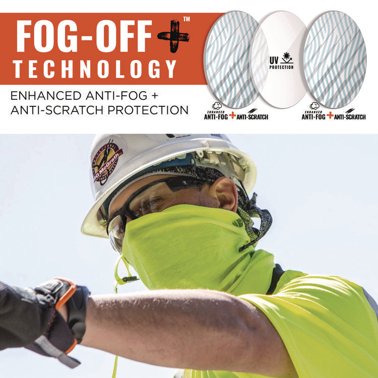Skullerz DAGR Anti-Scratch/Enhanced Anti-Fog Safety Glasses, Black Nylon Impact Frame, Indoor/Outdoor Polycarbonate Lens