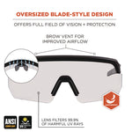 Skullerz AEGIR Anti-Scratch/Enhanced Anti-Fog Safety Glasses, Black Nylon Impact Frame, Clear Polycarbonate Lens
