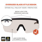 Skullerz AEGIR Safety Glasses, Matte Black Nylon Impact Frame, Indoor/Outdoor Polycarbonate Lens