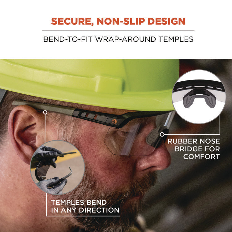 Skullerz AEGIR Safety Glasses, Matte Black Nylon Impact Frame, Indoor/Outdoor Polycarbonate Lens
