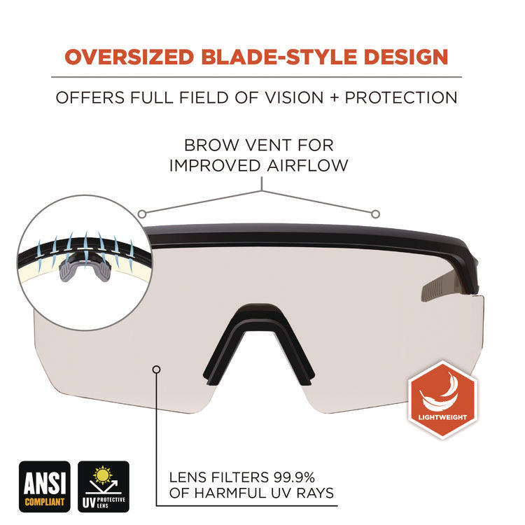 Skullerz AEGIR Anti-Scratch/Enhanced Anti-Fog Safety Glasses, Black Nylon Impact Frame, Indoor/Outdoor Polycarbonate Lens