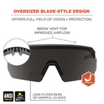 Skullerz AEGIR Safety Glasses, Matte Black Nylon Impact Frame, Smoke Polycarbonate Lens