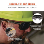 Skullerz AEGIR Safety Glasses, Matte Black Nylon Impact Frame, Smoke Polycarbonate Lens
