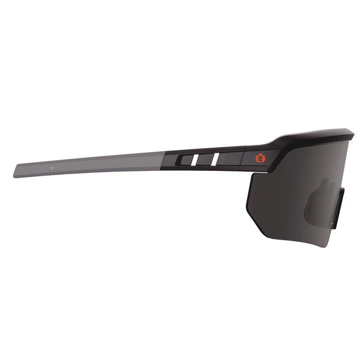 Skullerz AEGIR Anti-Scratch/Enhanced Anti-Fog Safety Glasses, Black Nylon Impact Frame, Smoke Polycarbonate Lens