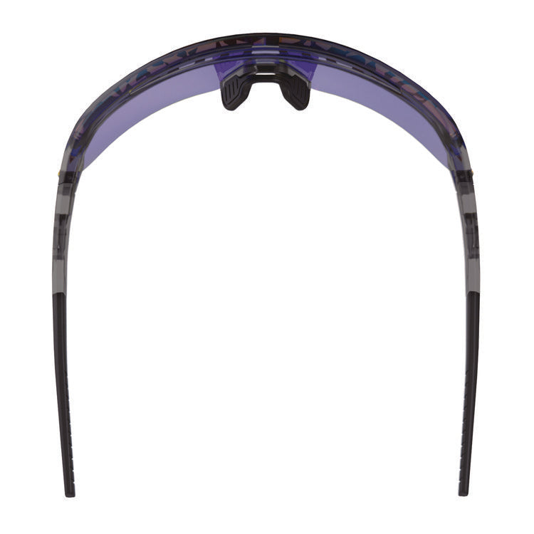 Skullerz AEGIR Safety Glasses with Mirrored Lenses, Clear Smoke Nylon Impact Frame, Blue Mirror Polycarbonate Lens