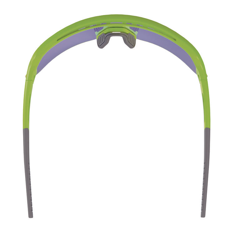 Skullerz AEGIR Safety Glasses, Mirrored Lenses, Lime Nylon Impact Frame, Blue Mirror Polycarbonate Lens