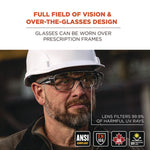 Skullerz OSMIN Safety Glasses, Matte Black Polycarbonate Frame, Clear Polycarbonate Lens