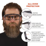 Skullerz OSMIN Safety Glasses, Matte Black Polycarbonate Frame, Clear Polycarbonate Lens