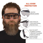 Skullerz OSMIN Safety Glasses, Matte Black Polycarbonate Frame, Indoor/Outdoor Polycarbonate Lens