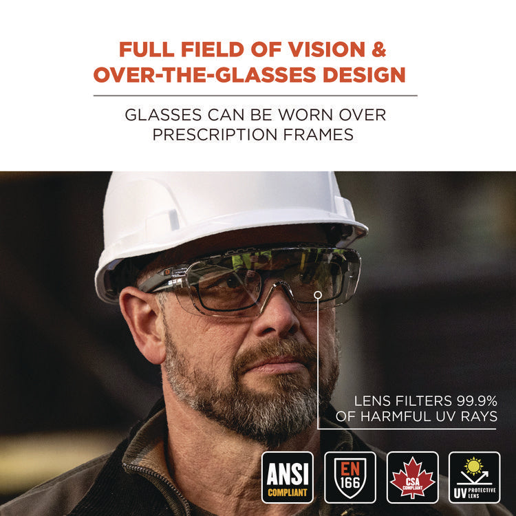 Skullerz OSMIN Anti-Scratch/Anti-Fog Safety Glasses, Matte Black Polycarbonate Frame, Indoor/Outdoor Polycarbonate Lens